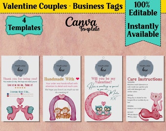 Valentine Tags Template | Valentines Packaging | Printable Valentine | Valentine Tag | Editable Valentine Tag | Custom Tag | Valentines Day