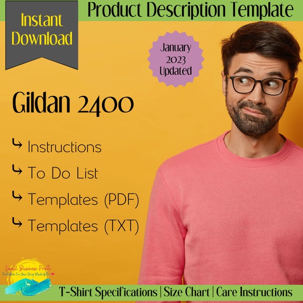 T Shirt Description Template Etsy