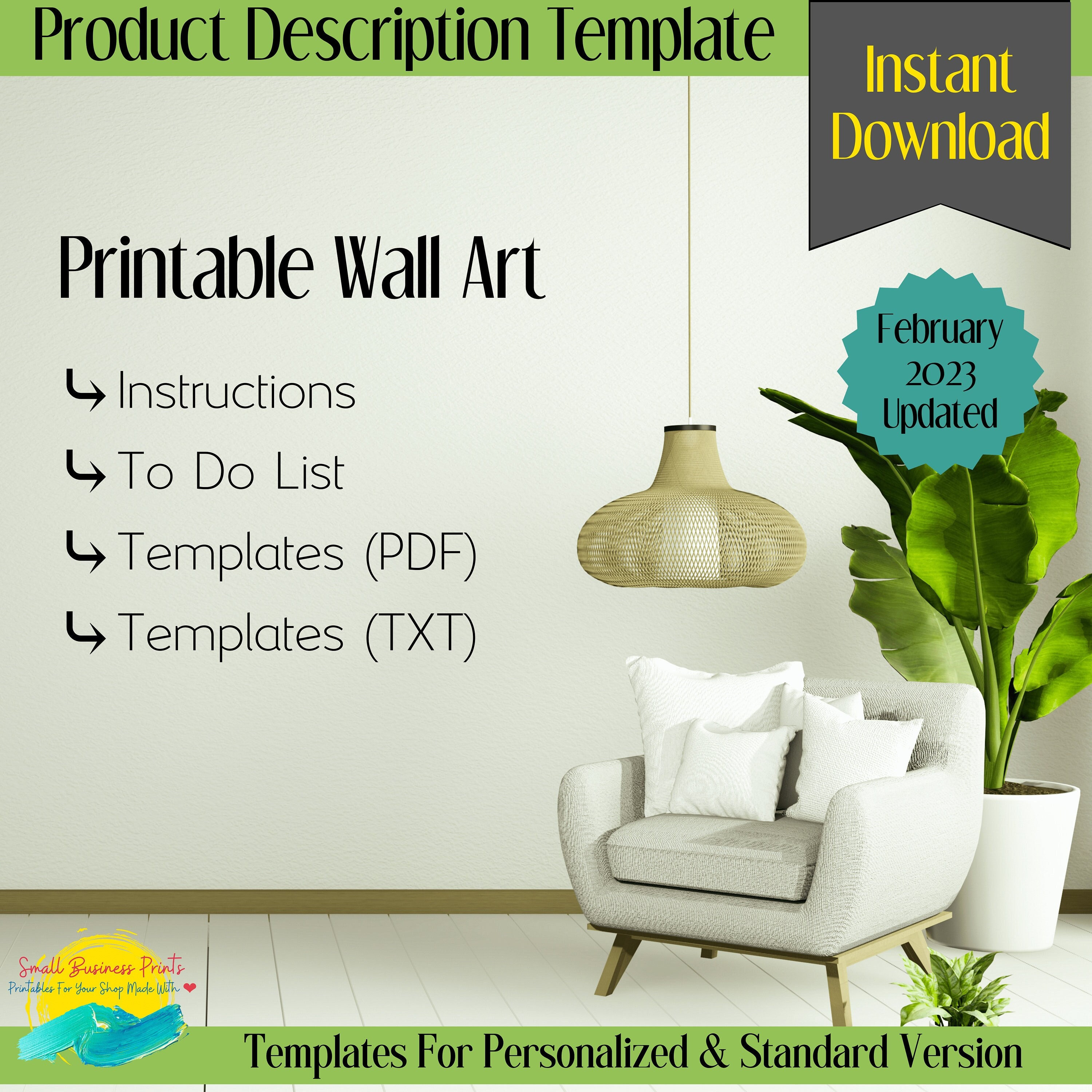 Digital Wall Art Description Template Product Description Template ...