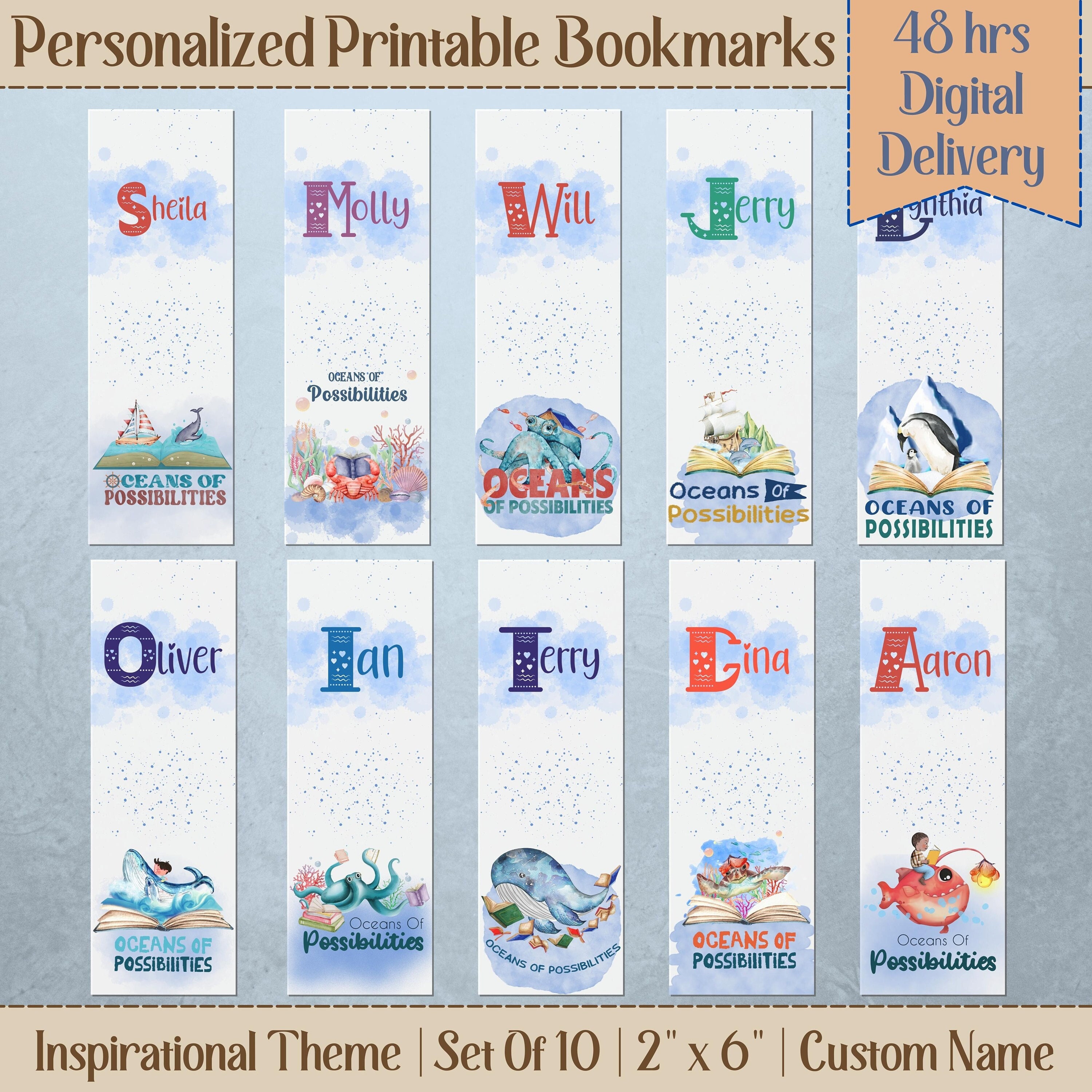 Custom Printable Bookmarks Kids Printable Bookmark Back to School