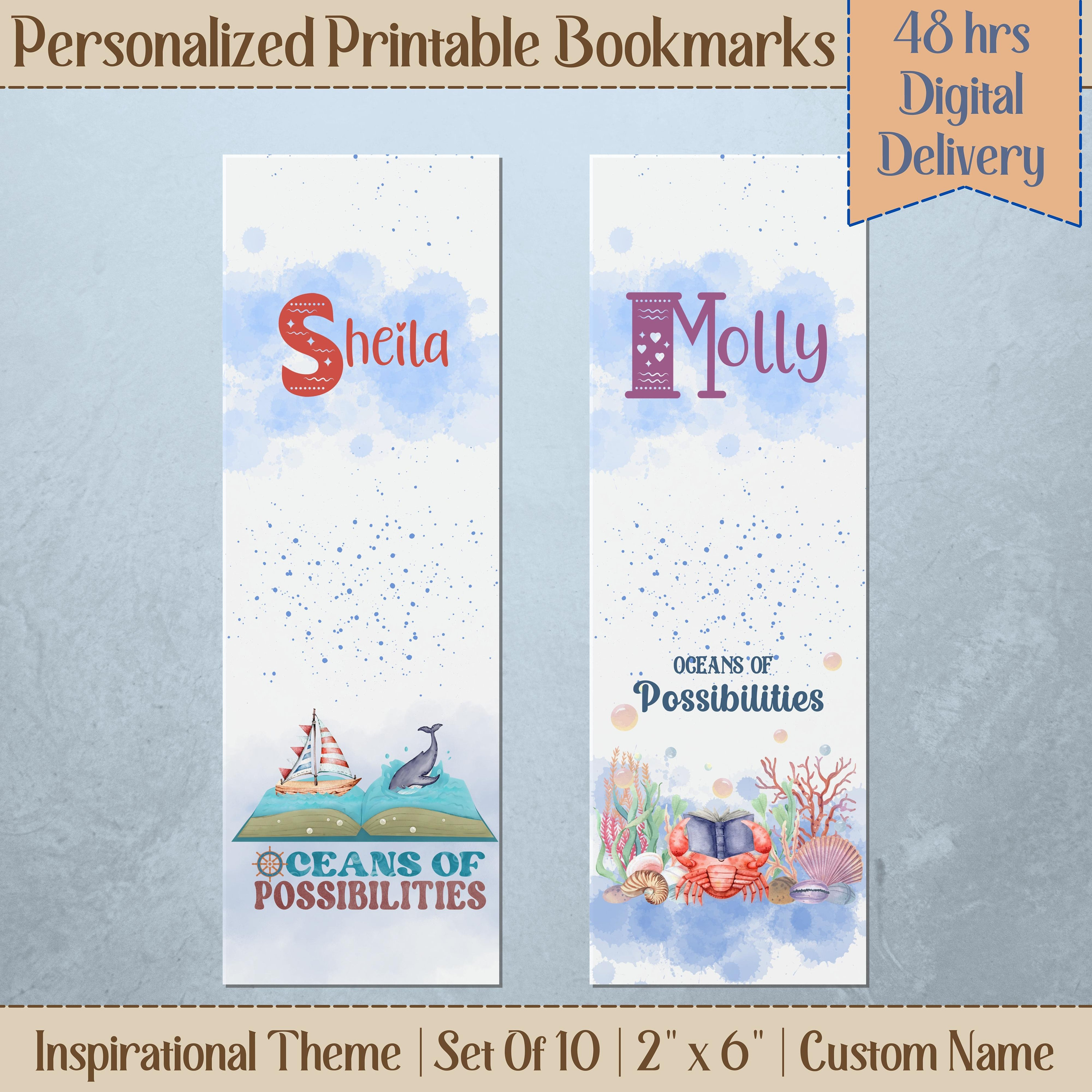 Custom Printable Bookmarks Kids Printable Bookmark Back to School