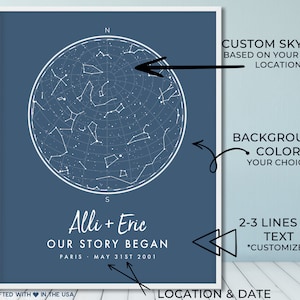 Star Map Print Custom by Date PRINTABLE Star Chart Poster | Etsy