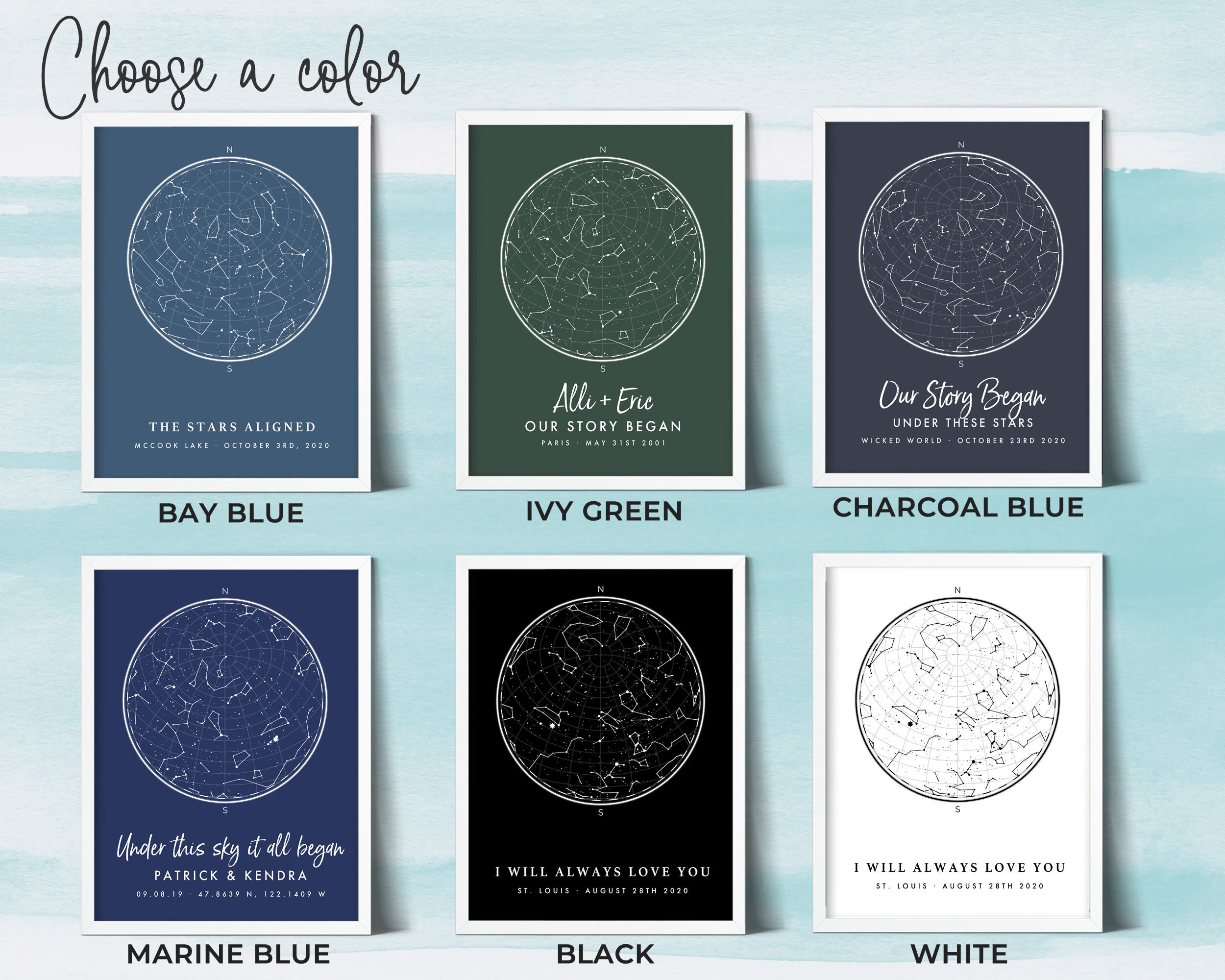 Star Map Print Custom by Date PRINTABLE Star Chart Poster | Etsy