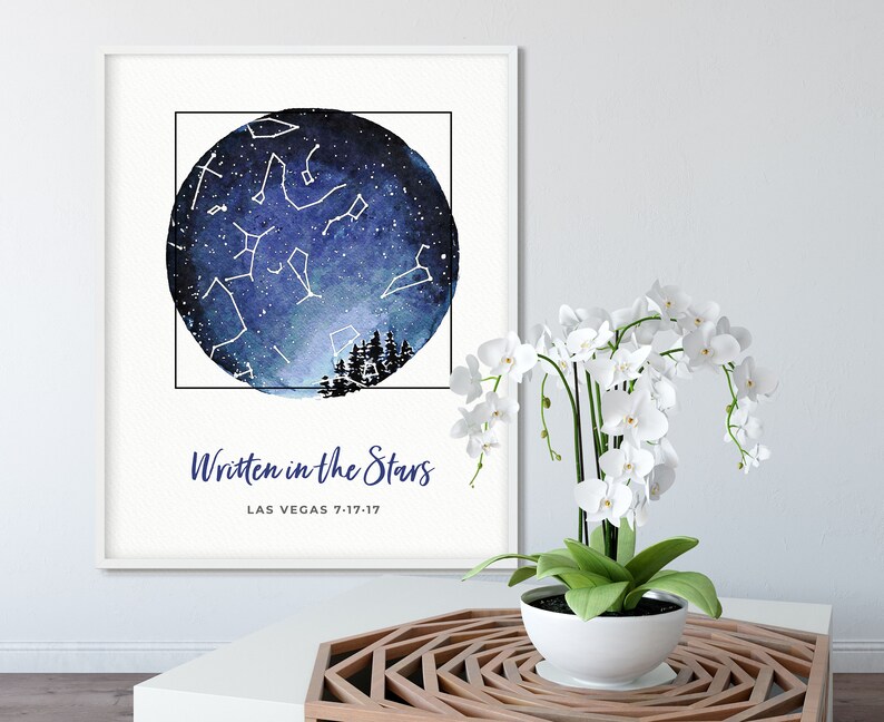 The Day You Were Born Custom Star Map Southwestern Office Etsy