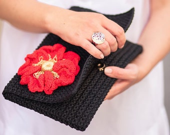 Patrón Broche de Flores a Ganchillo, Video Tutorial, Patrón PDF de Ganchillo, Ramillete de muñeca de flores, Patrón Fácil de Ganchillo