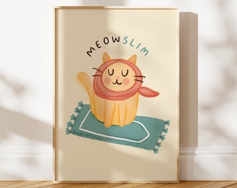 Islamic Kids Print: 'Meow-slim' Cat Art