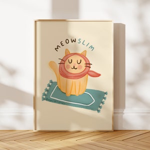 Islamic Kids Print: 'Meow-slim' Cat Art