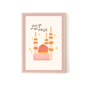 Masjid Printable | DIGITAL DOWNLOAD | Mosque Islamic Kids Print | Childrens Islamic Wall Art | Muslim Kids Decor | Muslim Nursery Art