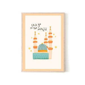 Masjid Printable | DIGITAL DOWNLOAD | Mosque Islamic Kids Print | Childrens Islamic Wall Art | Muslim Kids Decor | Muslim Nursery Art