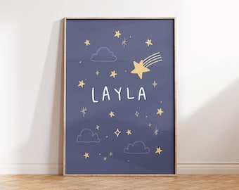 Layla Name Print: Islamic Kids Nursery Art