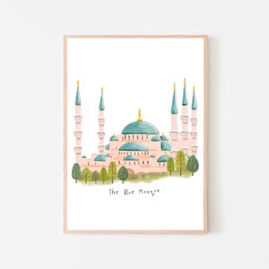 Blaue Moschee Druck | Islamische Wandkunst | Sultan Ahmet | Islamischer Druck | Souvenir | Moschee Islamische Kunst | Istanbul | Türkei Islamische Drucke