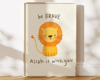 Be Brave Lion Print: Islamic Nursery Art