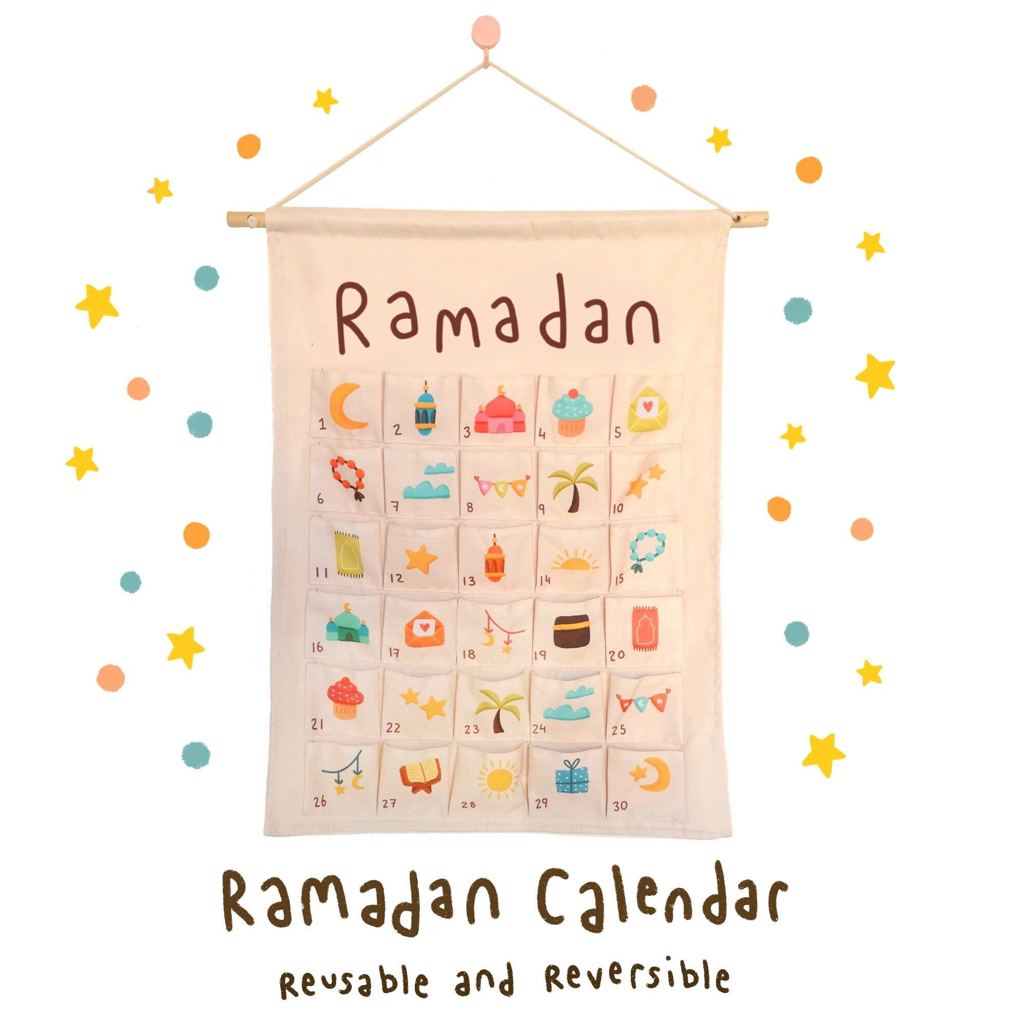 Calendrier de l'Avent du Ramadan 2023 Calendrier de l'Aïd Calendrier de  compte à rebours Eid Moubarak Sentiment suspendu pour les enfants Cadeaux