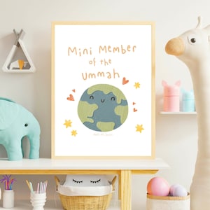 Mini Muslim Print | Islamic Kids Print | Childrens Wall Art | Eid Gift for Kids | Childrens Eid Gift | Ramadan Kids Gift | Islamic Nursery