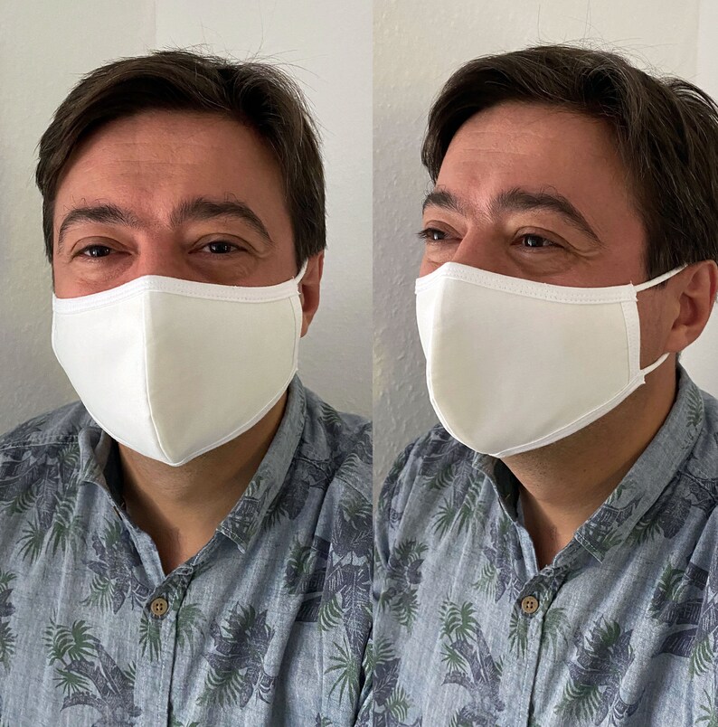 10 reusable white face masks in innovative fabric / Wedding Etsy