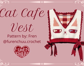 CROCHET PATTERN: Cat Cafe Vest