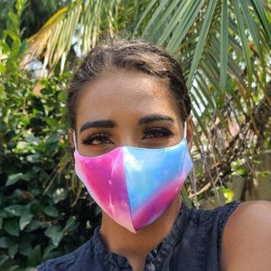 Tie Dye Face Mask / 100% Cotton / Reusable and Washable / Double Layer / Breathable / Face Covering / Unisex / Filter Pocket / Women Mask