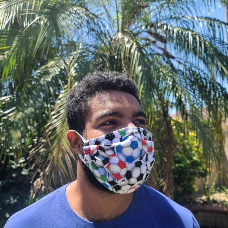 Soccer Face Mask With Filter for Adult and Kids / 100 Cotton Etsy