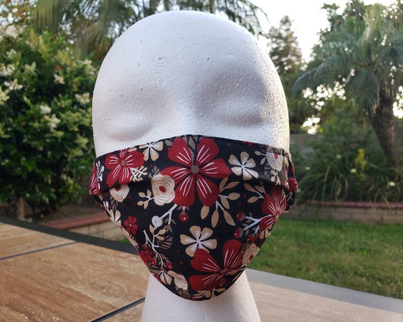 Floral Face Mask / Flower Face Mask / 100 Cotton / Reusable Etsy