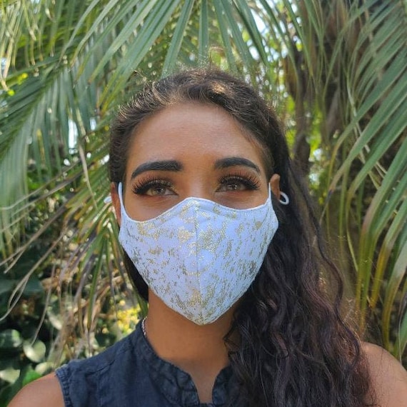 Face Mask - Cotton Standard Size Pink White Rectangular Shape | Breathable Comfortable Anti