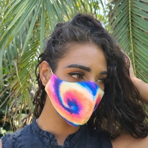 Tie Dye Face Mask / 100% Cotton / Reusable and Washable / Double Layer with Filter Pocket / Breathable / Face Covering / Women / Soft