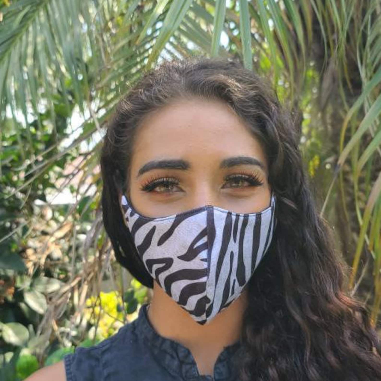 Zebra Face Mask / 100 Cotton / Reusable and Washable / Double Etsy