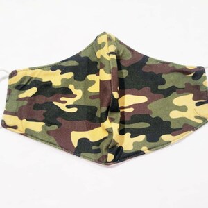 Camouflage Face Mask with filter pocket for an adult or kids / 100% Cotton / Reusable and Washable / Double Layer / Breathable / Unisex