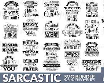 Paquete SVG sarcástico, Paquete svg divertido, Cotizaciones sarcásticas SVG, Archivo de corte sarcástico, Cricut, Silueta, Descarga digital