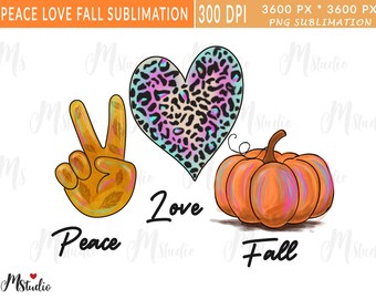 Peace Love Fall-sublimatie, Fall-png-ontwerpdownloads, Fall-sublimatie-ontwerp, sublimatie-afbeeldingen, Pumpkin-png