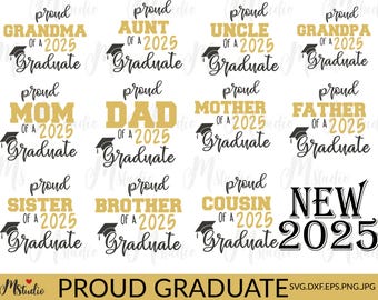 Stolzer graduierter 2025 SVG, Senior Familie svg, Abschluss-Svg-Bundle, stolzer Senior svg, Klasse von 2025 svg, Staffelung svg 2025