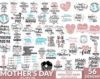 Mothers Day SVG Bundle, mom life svg, Mother's Day, mama svg, Mommy and Me svg, mum  svg, Silhouette, Cut Files for Cricut