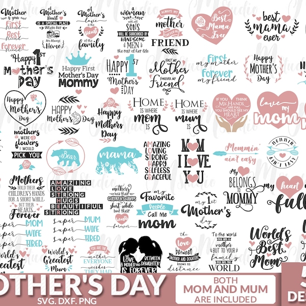 Mothers Day Svg - Etsy UK