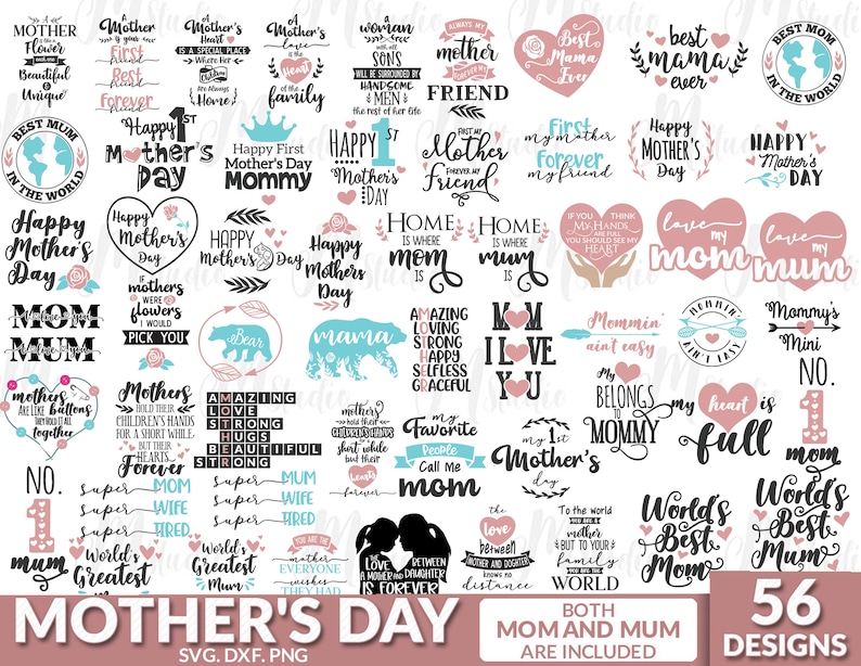 Mothers Day SVG Bundle, mom life svg, Mother's Day, mama svg, Mommy and Me svg, mum  svg, Silhouette, Cut Files for Cricut 