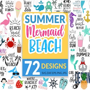 Summer Bundle SVG, Beach Svg, Mermaid Svg, Summer Quotes Svg