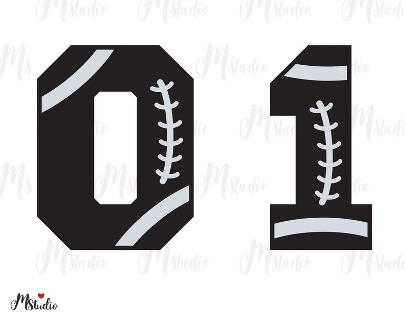 Puede incluir: N&uacute;meros 0 y 1 de tem&aacute;tica de b&eacute;isbol en blanco y negro. Los n&uacute;meros est&aacute;n delineados en blanco y tienen un dise&ntilde;o de puntadas de b&eacute;isbol.