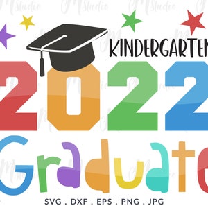SVG de jardim de infância, SVG de graduação de jardim de infância, 2022 SVG de graduação de Kinder, classe de 2022 SVG, Cricut, silhueta, download instantâneo