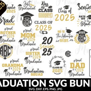 Graduation SVG Bundle, Class of 2025 SVG, Senior 2025 SVG, Graduation cap svg, Graduation svg 2025, Digital Download, Cricut, Silhouette