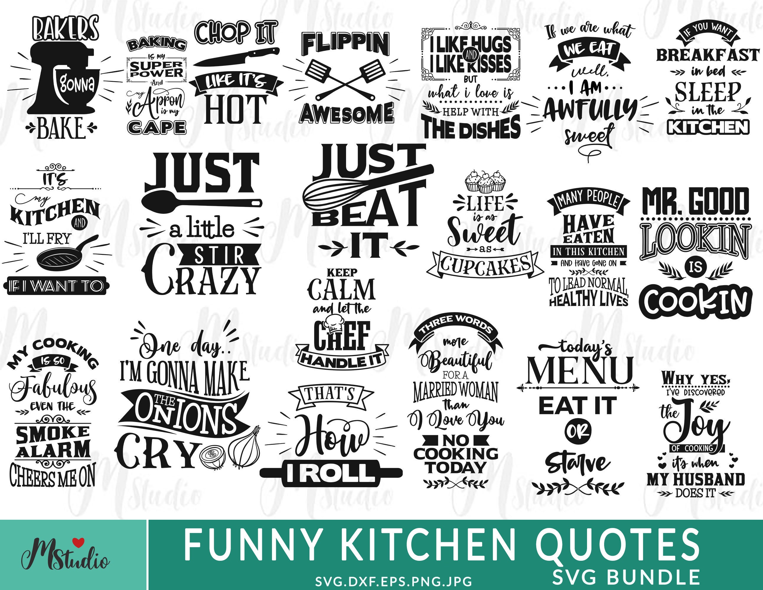 Funny Kitchen Svg Quotes Cooking Sayings Bundle Png Cutting -  Sweden