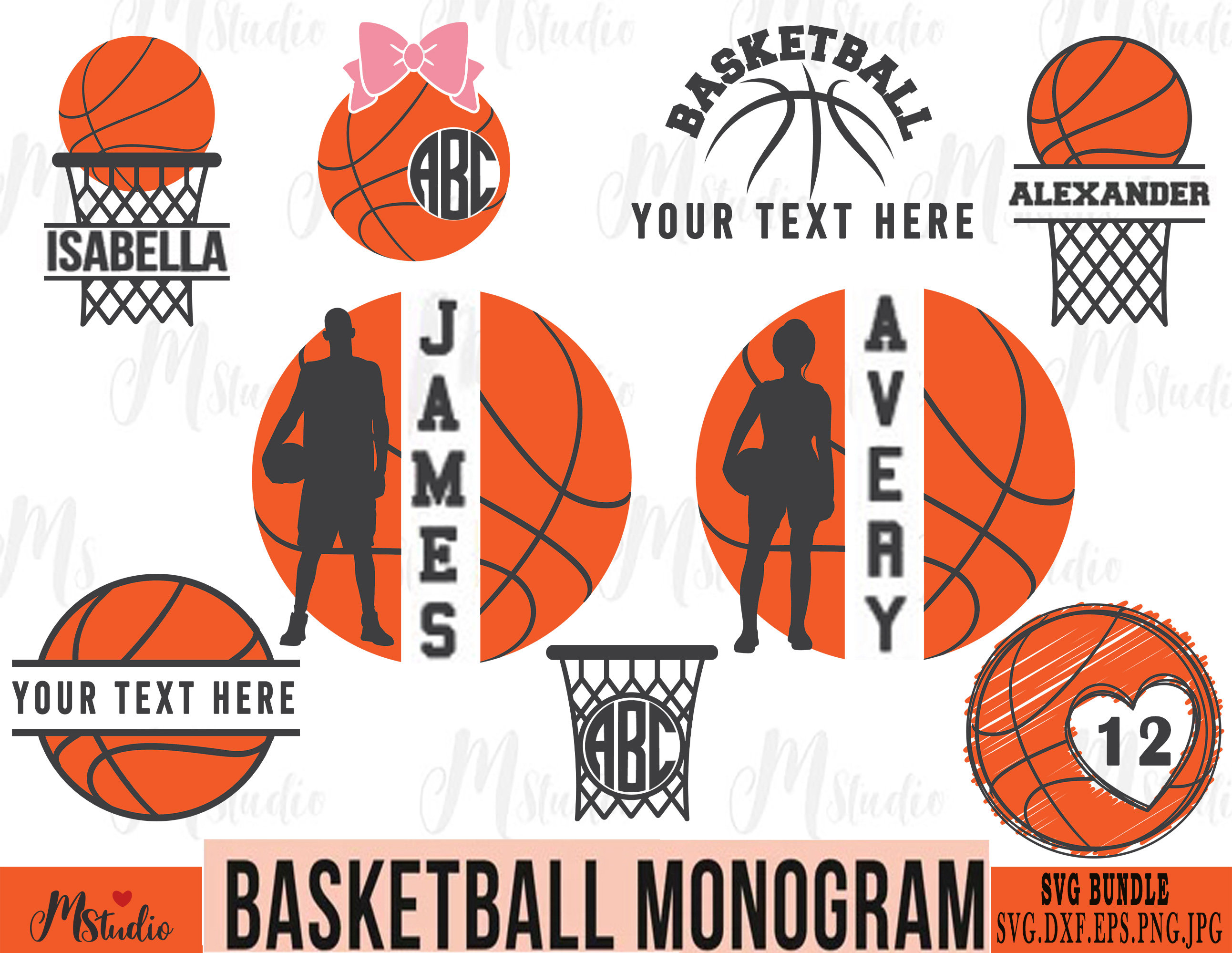 Basketball Monograms Svg Cut File Basketball Svg Basketball Etsy Canada