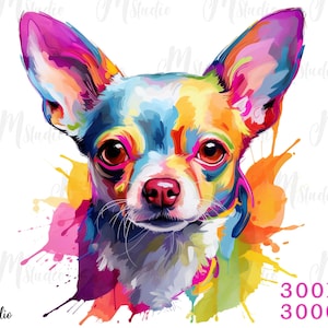 Digital Chihuahua PNG, Printable dog, Chihuahua png, Portrait PNG Download for Chihuahua, dog mom, Sublimation watercolor, Dog Clipart png