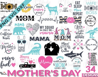 Mothers Day SVG Bundle, Mom Svg Bundle, Mom life svg, Funny Mom Svg, Mama Svg, blessed mama svg, Girl mama svg, Funny mom svg