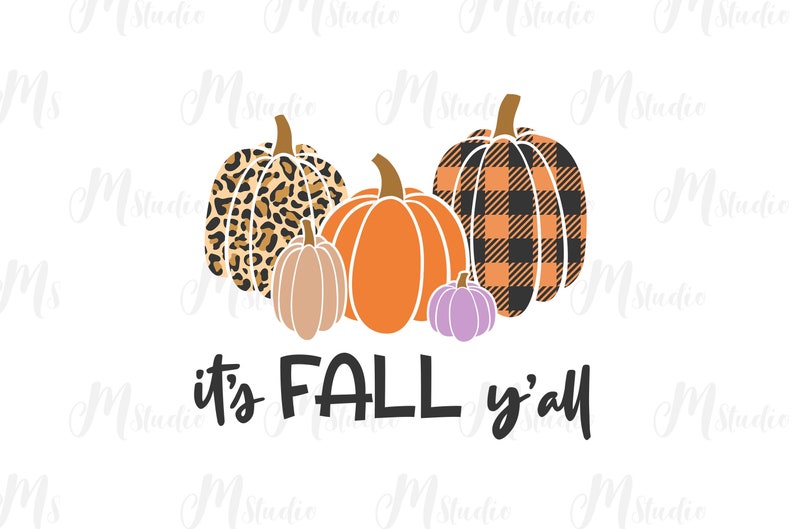 Pode incluir: Um design digital com cinco ab&oacute;boras com padr&otilde;es diferentes. As ab&oacute;boras s&atilde;o laranja, marrom e preto com detalhes brancos. O texto "it's FALL y'all" est&aacute; escrito em preto abaixo das ab&oacute;boras.