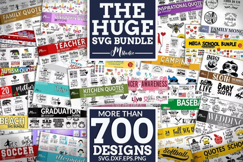 Mega SVG Bundle, over 700 Designs, funny,Huge Bundle svg,BUNDLE SVG files, Cut Files Cricut, Silhouette, 