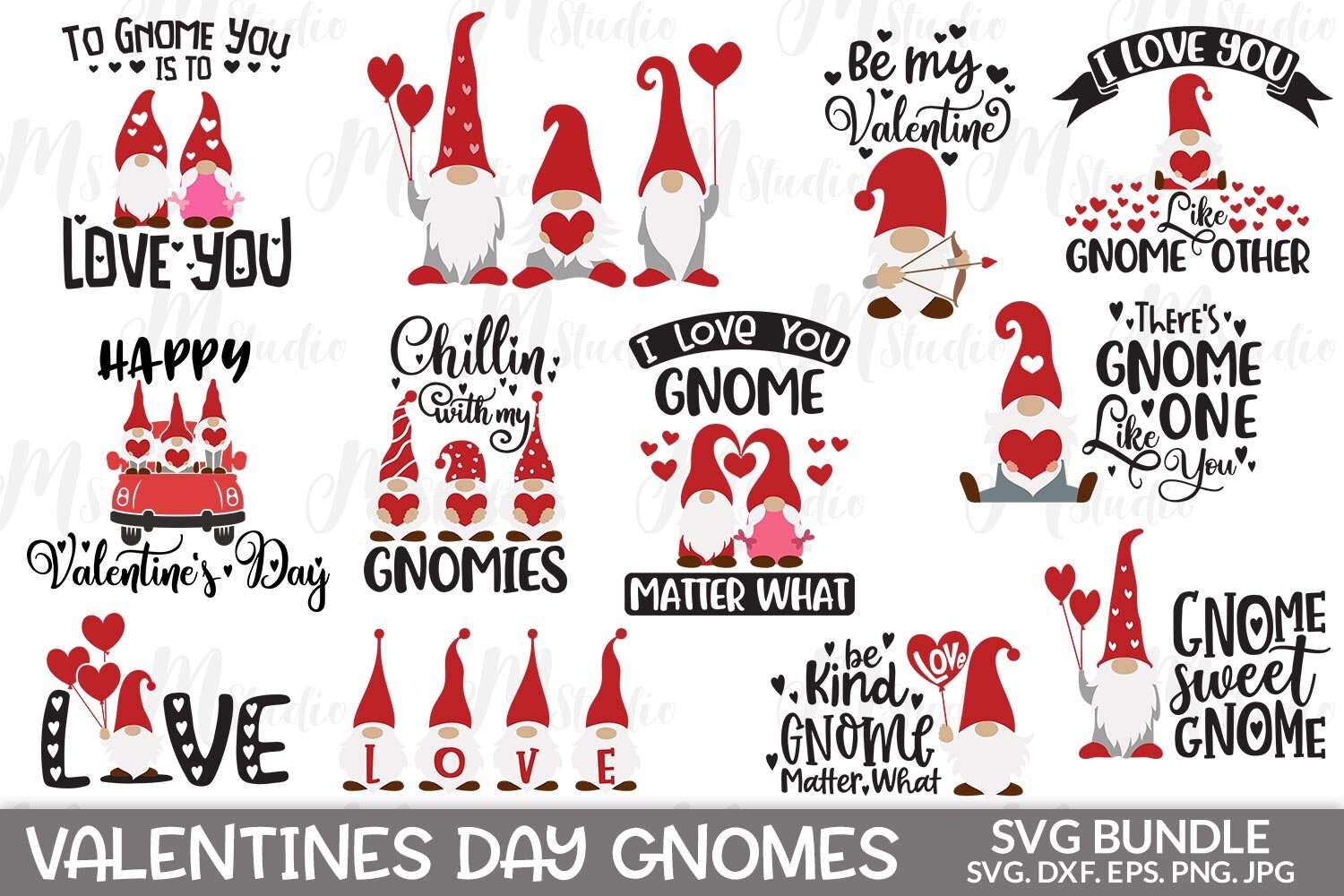 Valentine Day Gnomes SVG, Valentine Gnome SVG, Love SVG, Svg Files for ...