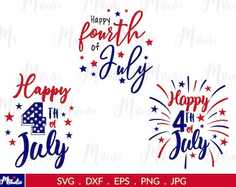 Happy 4th Of July SVG, Fourth of July SVG, Cut File /patriotic svg, usa svg, Independence Day, Cut File, Silhouette, Instant Download