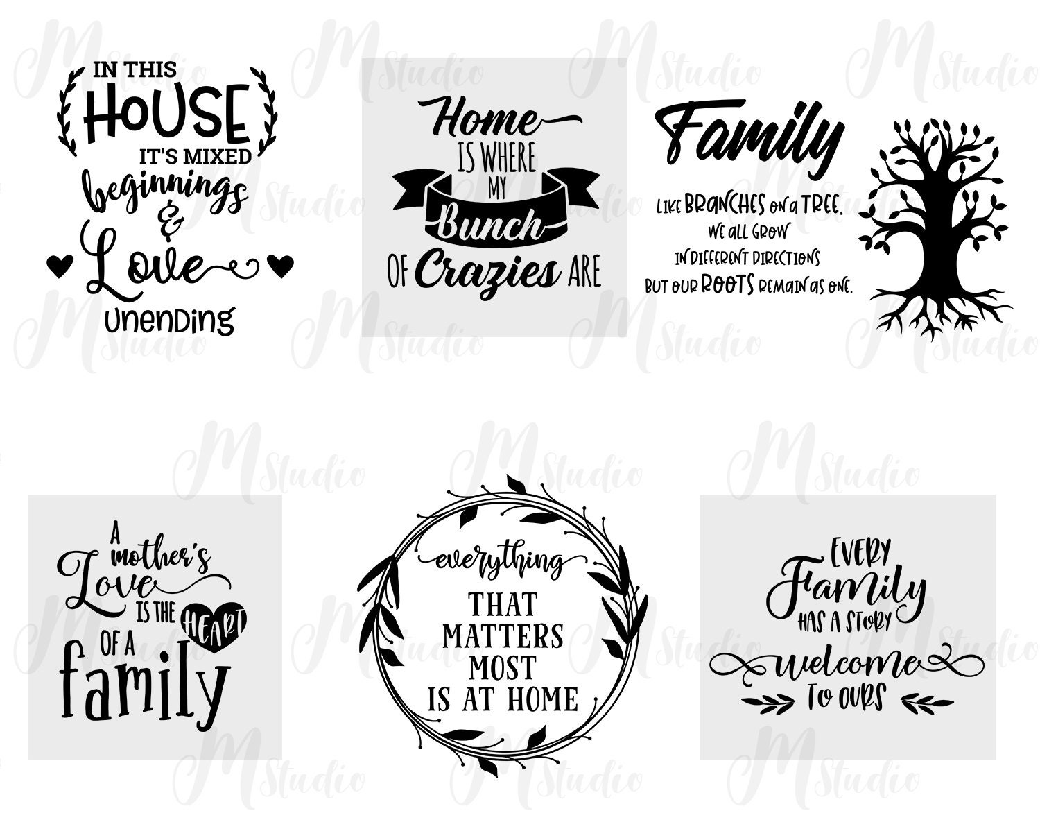 Family Quotes Svg Bundle,for Cricut and Sillouette . - Etsy