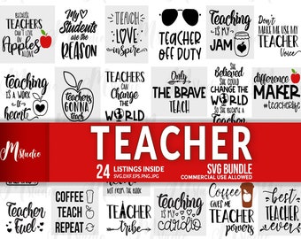 Teacher svg Bundle, School svg, Teacher svg, Cut Files For Cricut, Silhouette, png, instant Downlaod