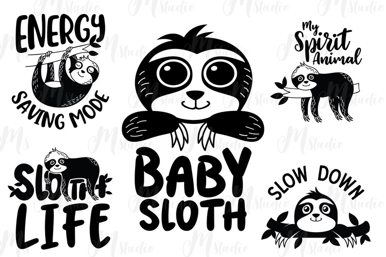 Download Sloth SVG Bundle Sloth Animal Sloth monogram svg Sloth svg ...