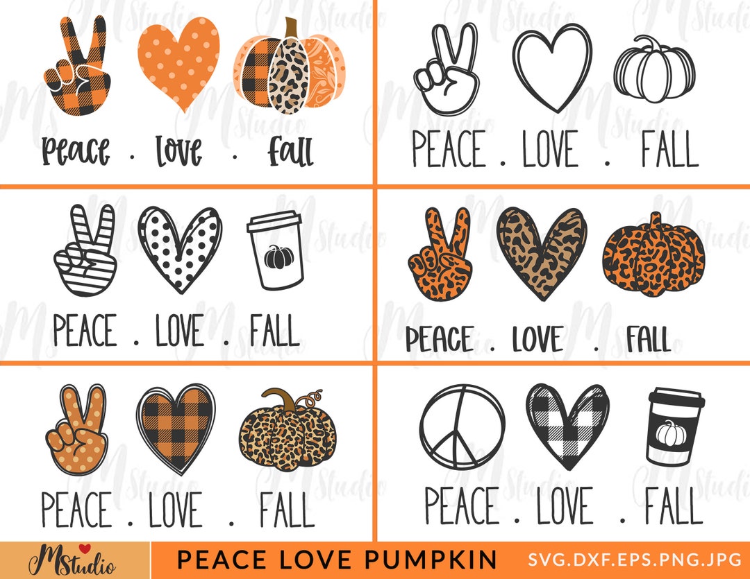 Fall Peace Sign Peace Love Fall SVG File, Fall Svg, Peace Sign SVG Cut Files for Cricut ...