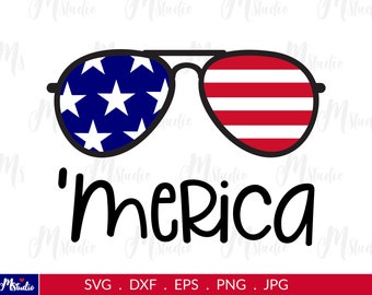 Merica Svg, 4th of July Svg, Fourth of July Svg, Patriotic Svg, Independence Day Svg, Files for Cricut and Silhouette